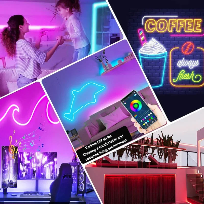 LumiFlex RGB Neon Strip – Waterproof LED Lighting with App & Remote
