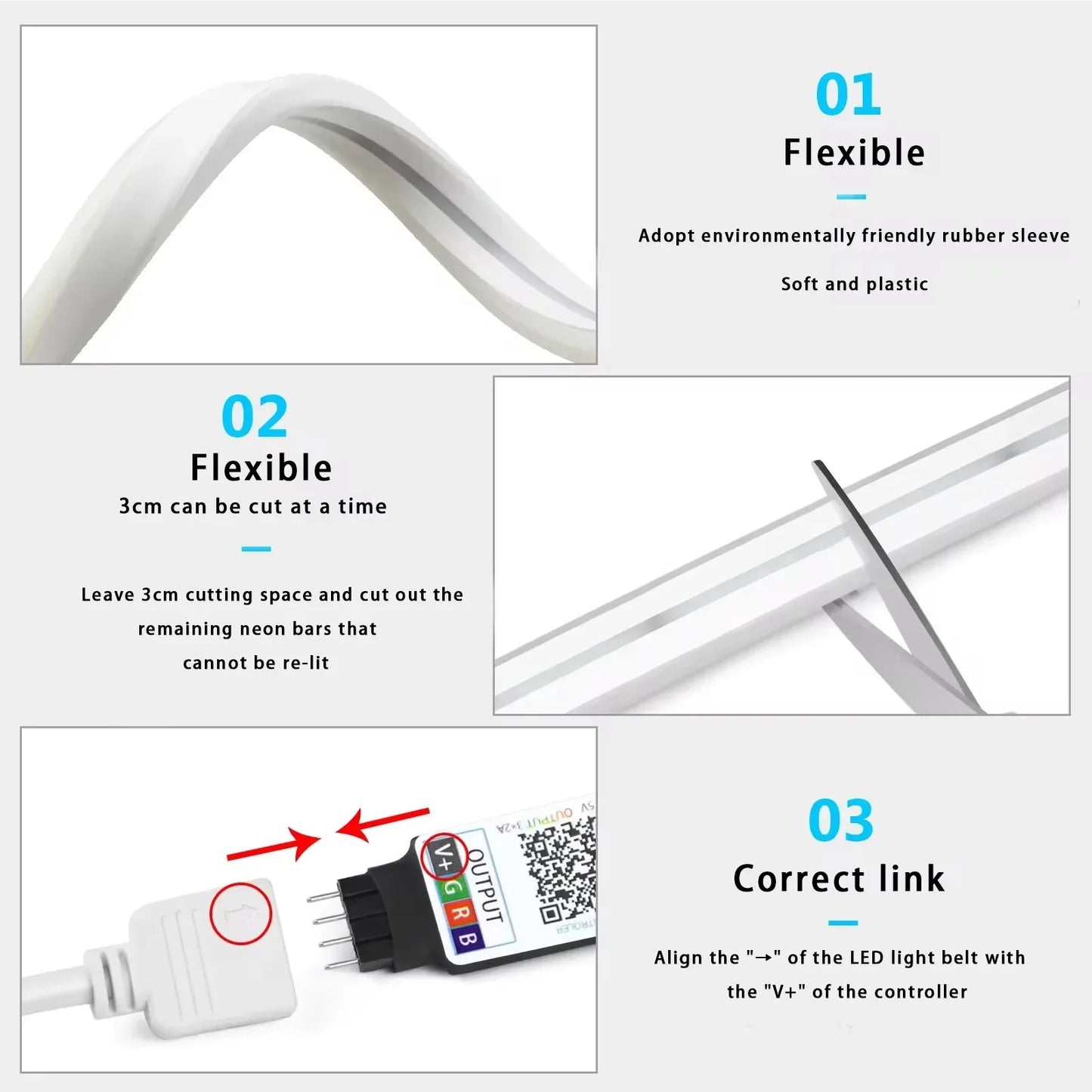 LumiFlex RGB Neon Strip – Waterproof LED Lighting with App & Remote