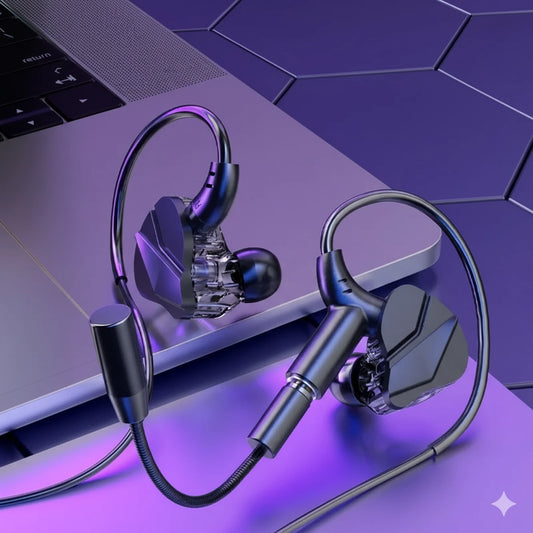 SoundStrike Dual Mic – HiFi Gaming Earphones for Samsung