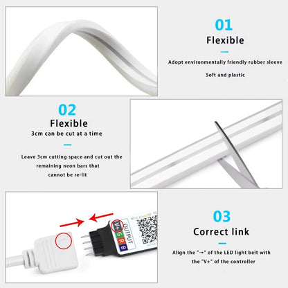 LumiFlex RGB Neon Strip – Waterproof LED Lighting with App & Remote