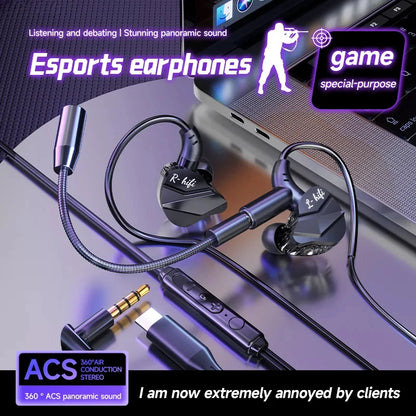 SoundStrike Dual Mic – HiFi Gaming Earphones for Samsung